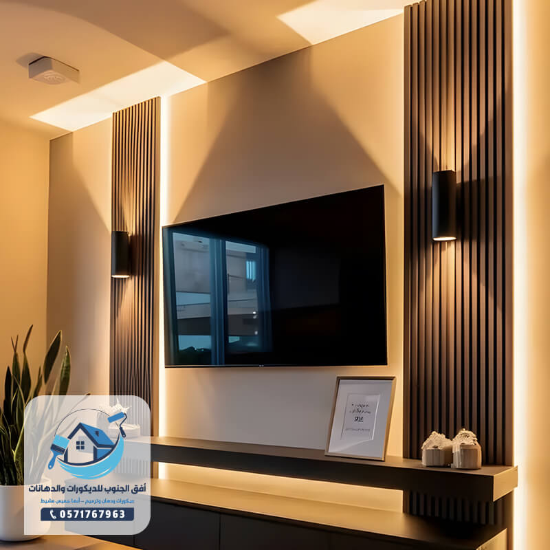 بديل خشب مع اضاءة جميلة